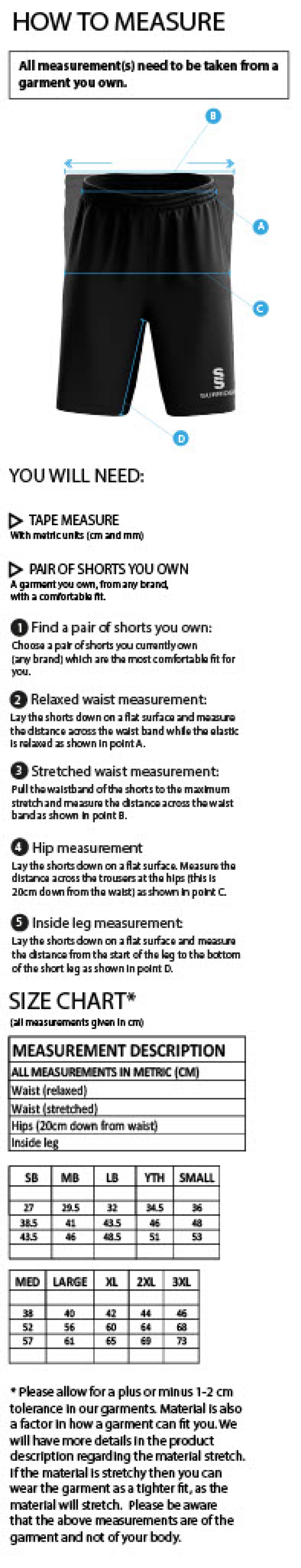 Edmonton CC Women's Ripstop Short - Size Guide