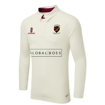 Edmonton CC Ergo Long Sleeve Maroon Trim Shirt