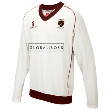 Edmonton CC Long Sleeve Sweater Maroon Trim